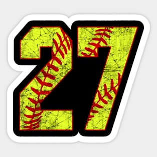 Fastpitch Softball Number 27 #27 Softball Shirt Jersey Uniform Favorite Player Biggest Fan Sticker